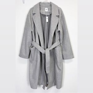 Gap Wrap Top Coat Womens Gray XL Polyester Long NWT